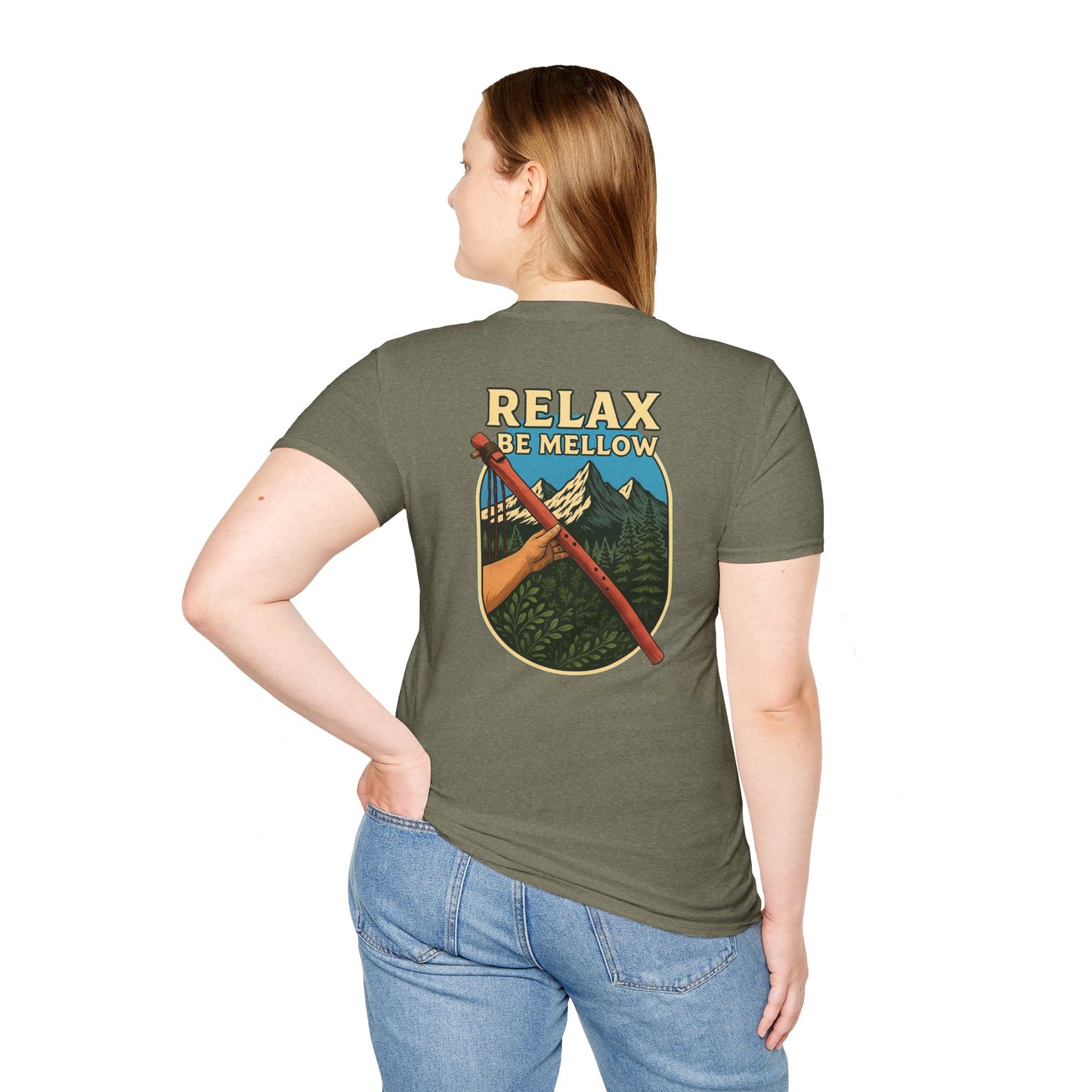 Mellow Mountain Flutes | Relax Be Mellow | Soft Style T-Shirt