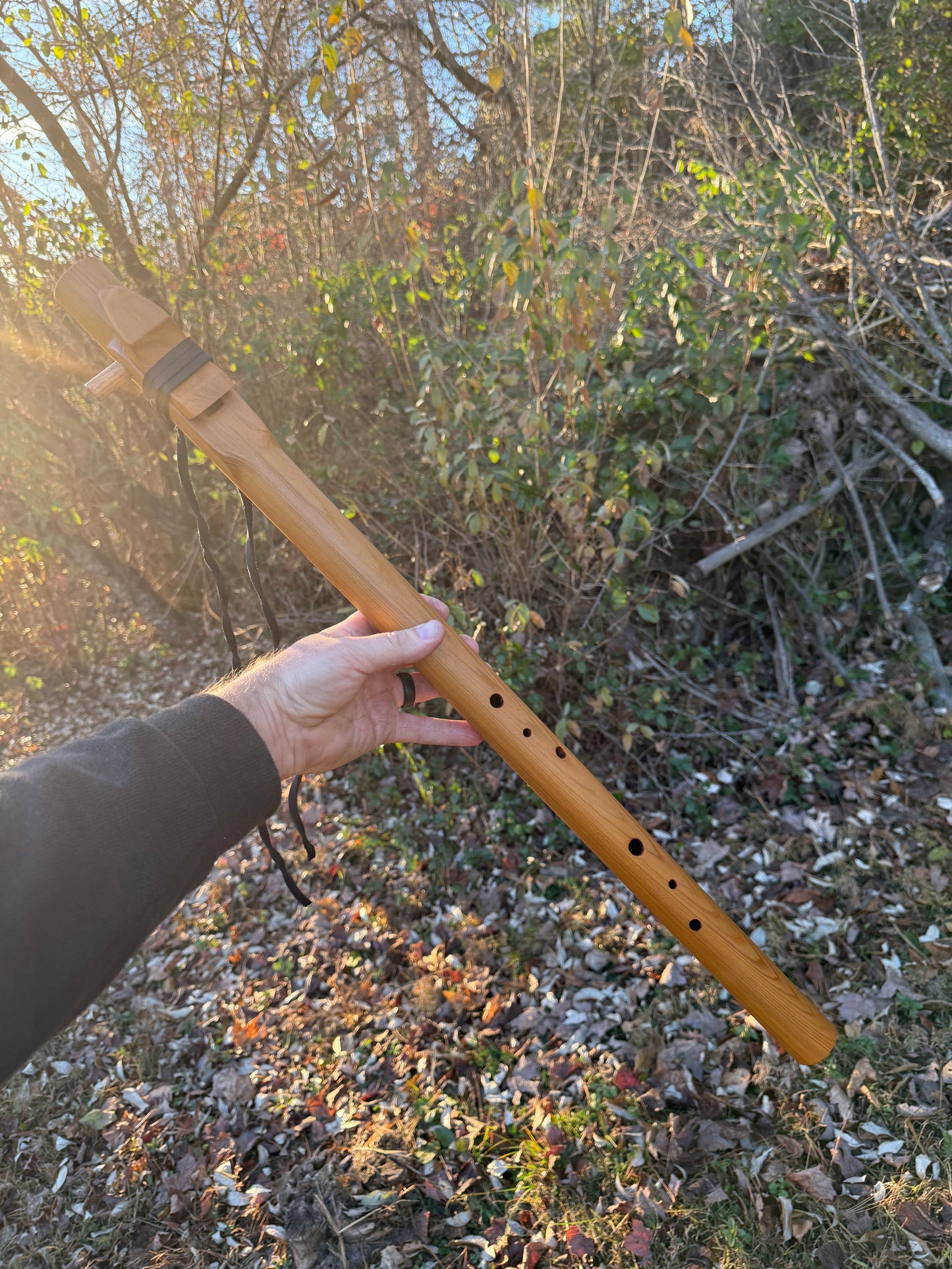 Handcrafted Native American Style Side-Blown Flute | Western Cedar | Key of B Aeolian