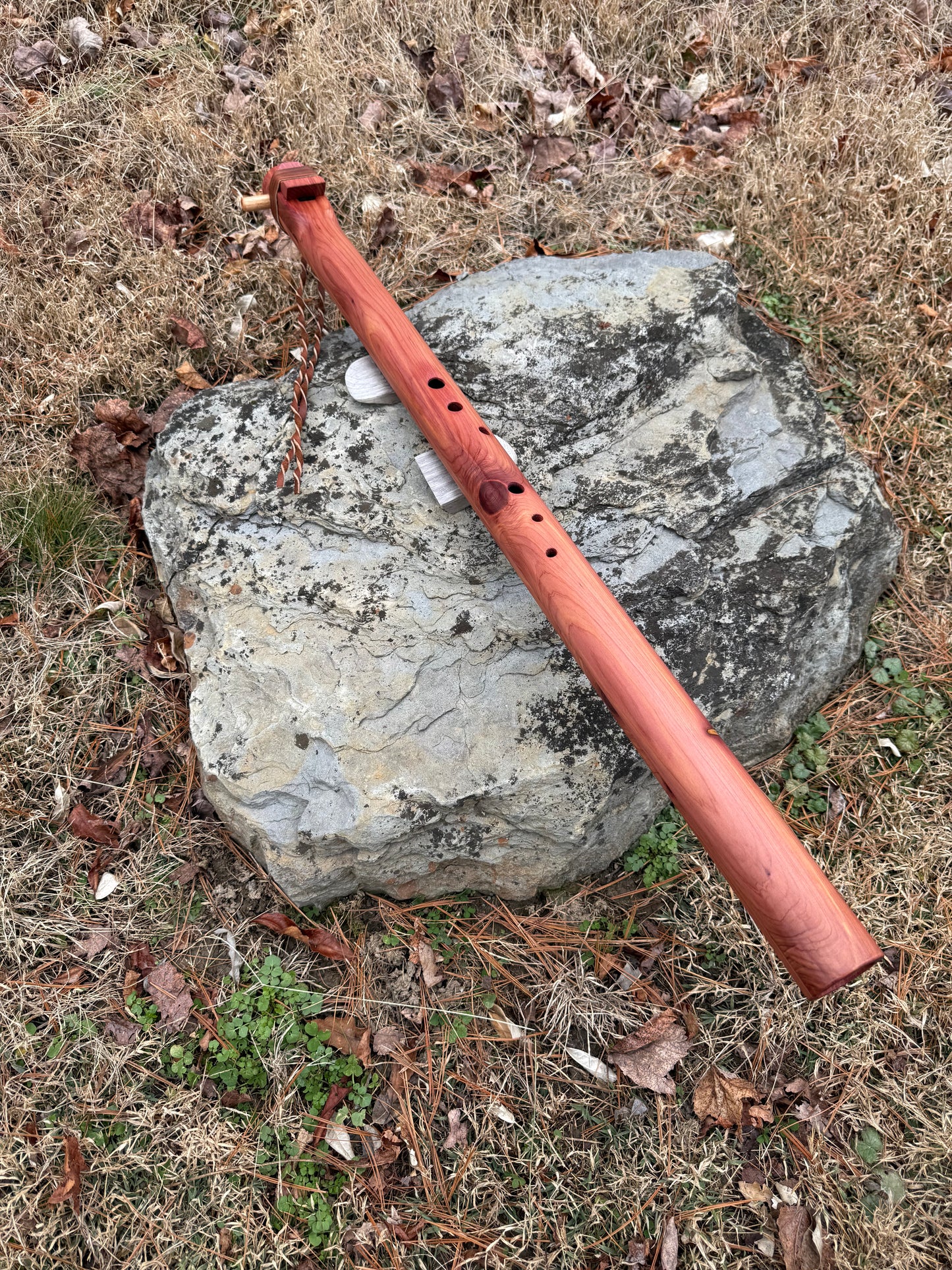 Handcrafted Native American Style Flute | Bass F#m | Side Blown | Right hand on Bottom | 432 Hz.