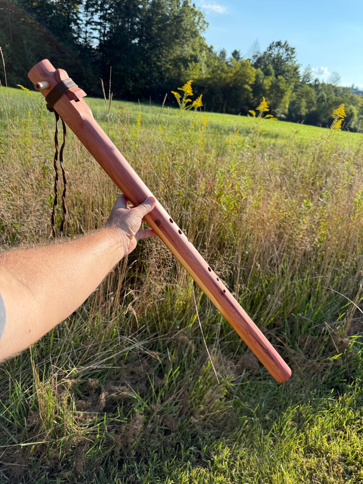 Handcrafted Native American Style Flute | Bass F#m | Side Blown | Right hand on Bottom